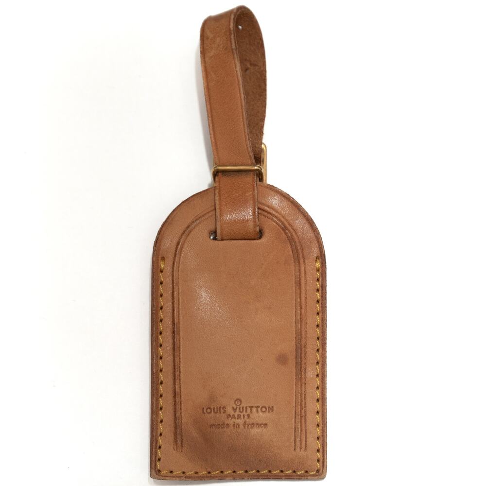 Authentic Louis Vuitton Vachetta Leather Luggage Name Tag VV
